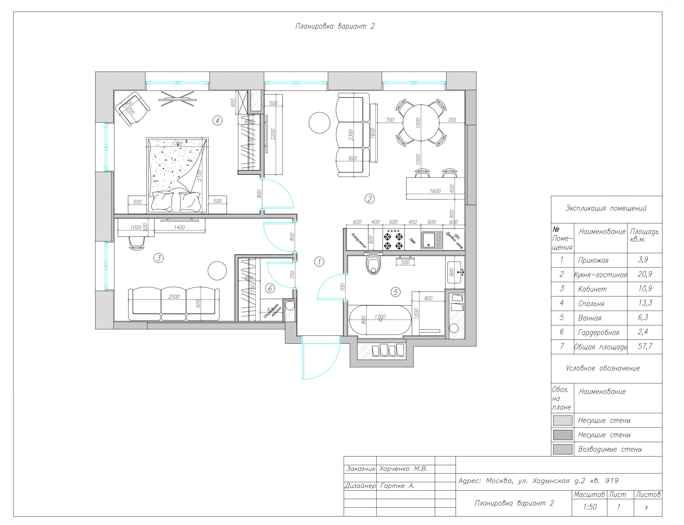 Поиск планировки: 59 кв.м — 3 плана для евротрешки с кабинетом