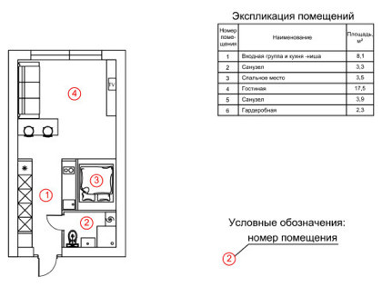 Houzz тур: 33 кв. м — студия с бетоном и полуаркой