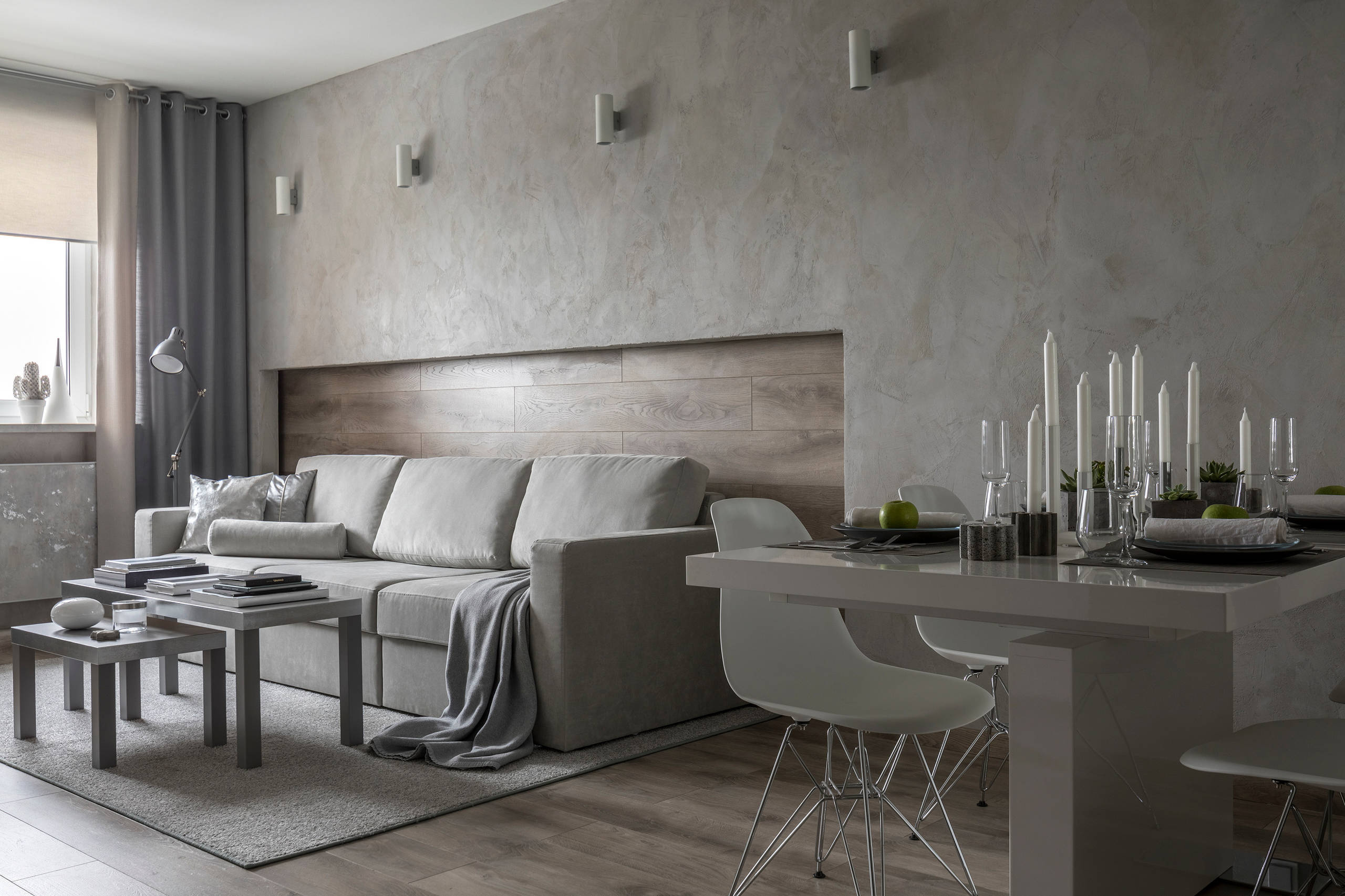 Houzz тур: Квартира холостяка в оттенках серого