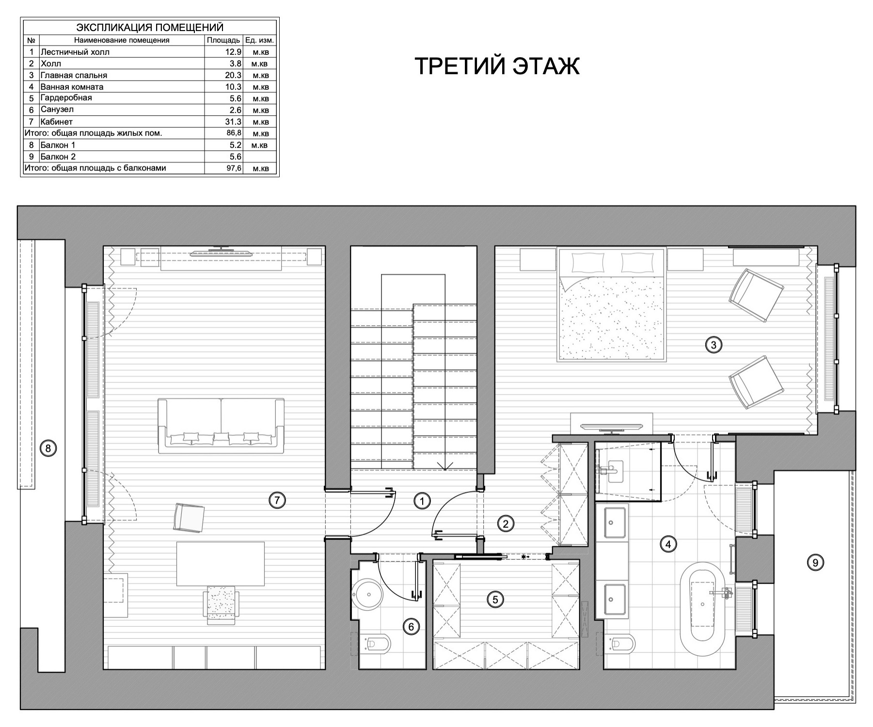 Houzz тур: Трехэтажный таунхаус с зимним садом для молодой семьи
