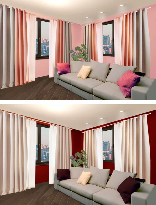 Вопрос: Как подобрать шторы к цвету обоев