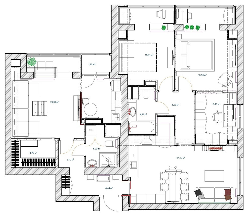 Houzz тур: Квартира с двумя кухнями
