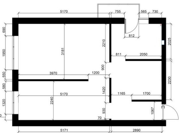 Houzz тур: Двушка 45 кв. м с ягодной прихожей и синей спальней