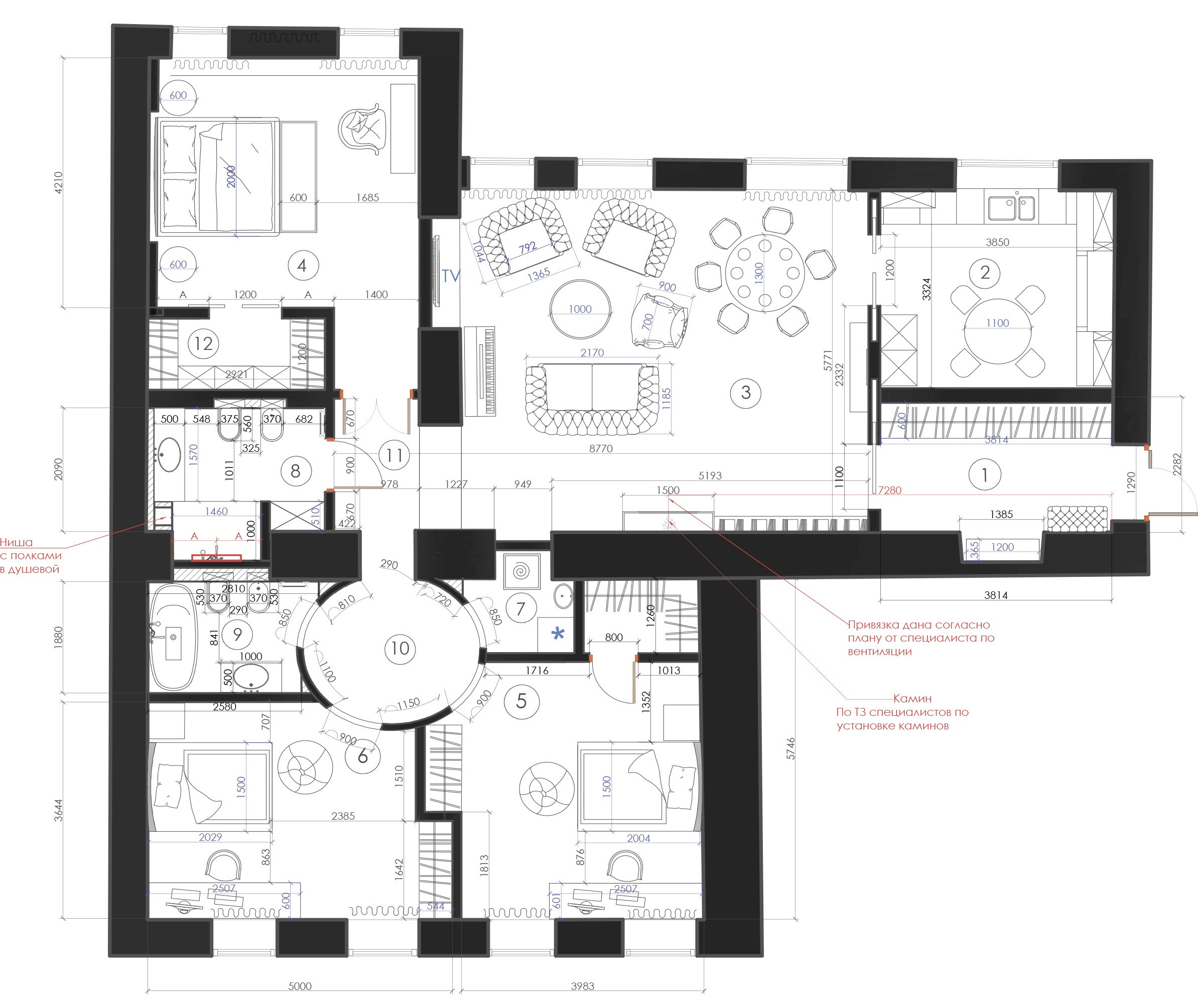 Houzz тур: Квартира на «барском этаже» в Санкт-Петербурге