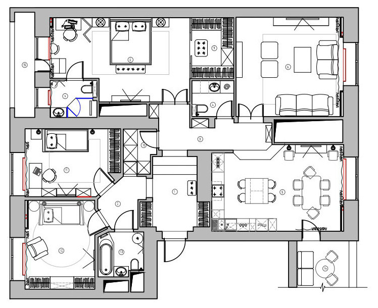 Houzz тур: Квартира как отель — соединенная из трех малогабариток