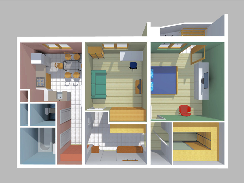 Перепланировка: Три варианта для «двушки» в типовой квартире П-44