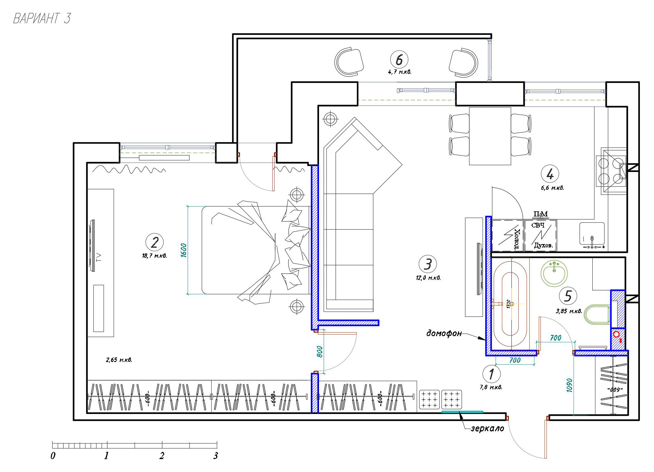 Поиск планировки: Двушка в панельке для молодой семьи [5 планов]