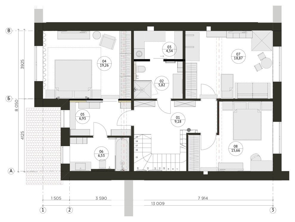 Houzz тур: Таунхаус с чёрной стеной в гостиной