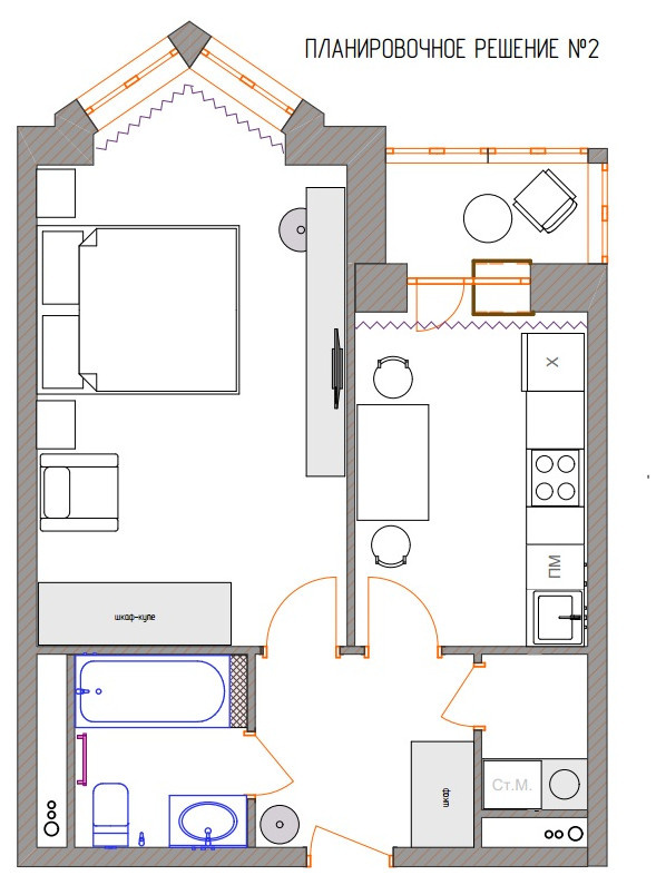 Поиск планировки: Три варианта для «однушки» с эркером