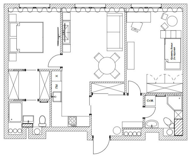 Поиск планировки: 3 плана + финал для семейной «евродвушки»