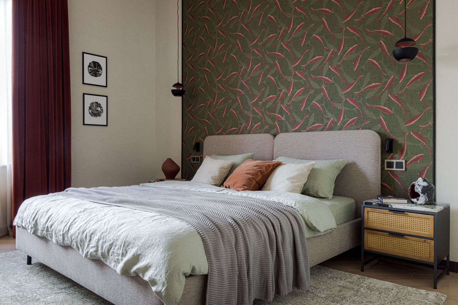 Houzz тур: Квартира с зелёным мрамором и отпечатком наутилуса