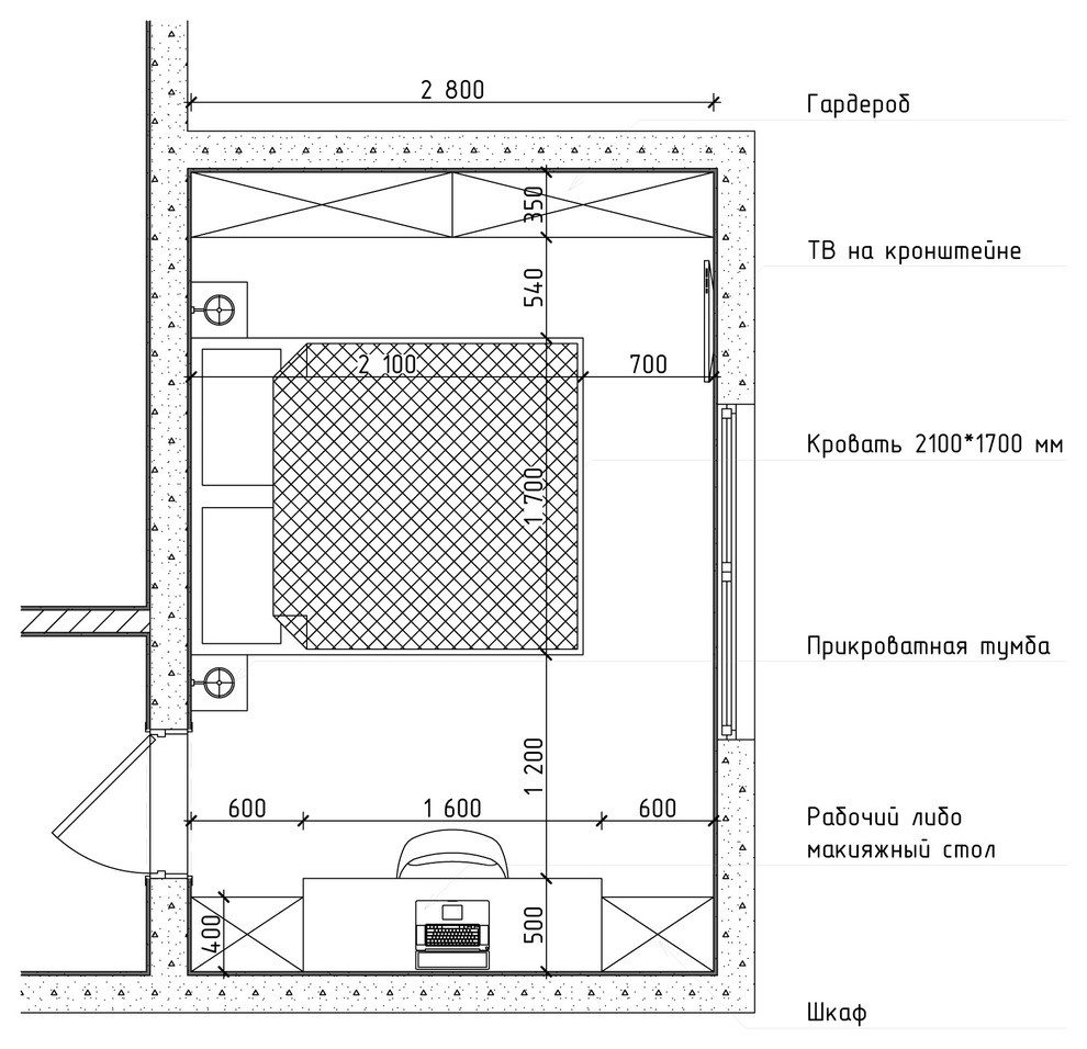 Как правильно: Планировка маленькой спальни 9-10 метров