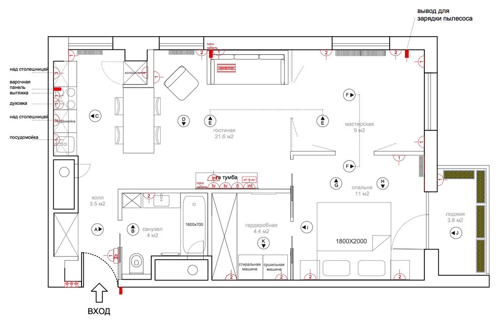 Как правильно: Квартира 60 кв.м — планировка и дизайн