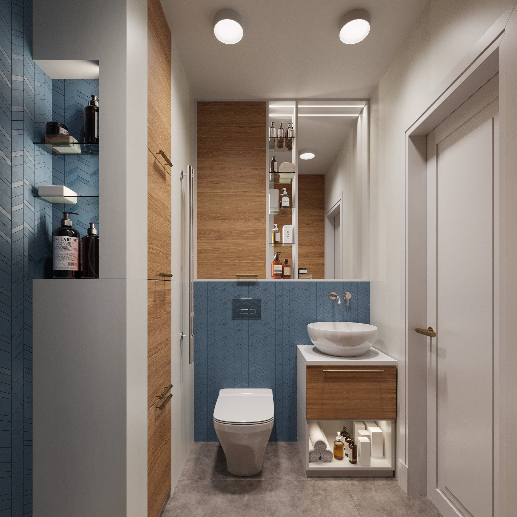 Поиск планировки: «Двушка» с кабинетом и гардеробной [3 плана]