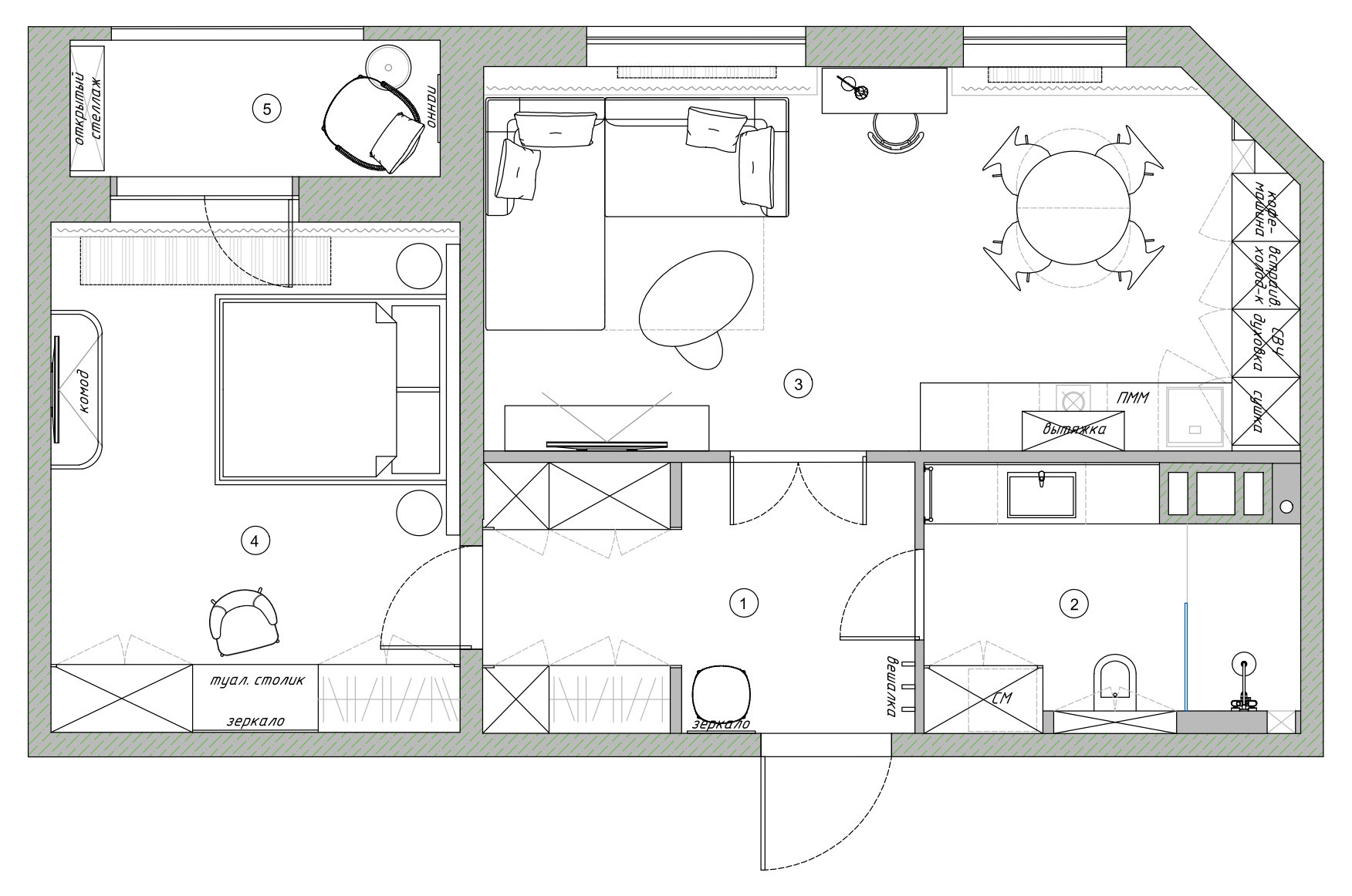 Поиск планировки: 5 вариантов + финал для евродвушки в Петербурге