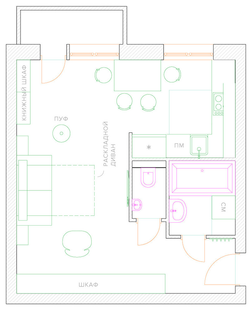 Перепланировка однокомнатной хрущевки: 5 вариантов