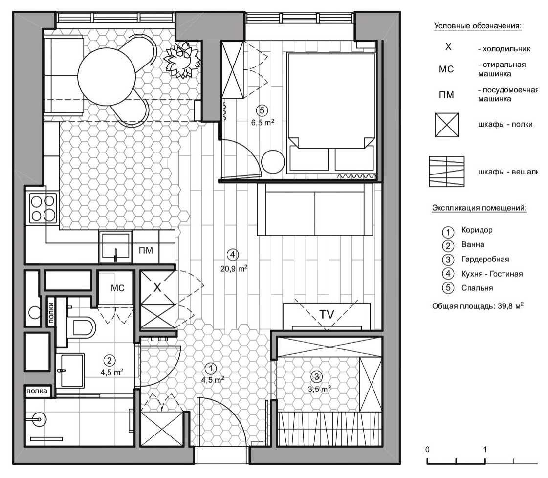 Поиск планировки: Студия для байкеров в небоскрёбе [5 планов]