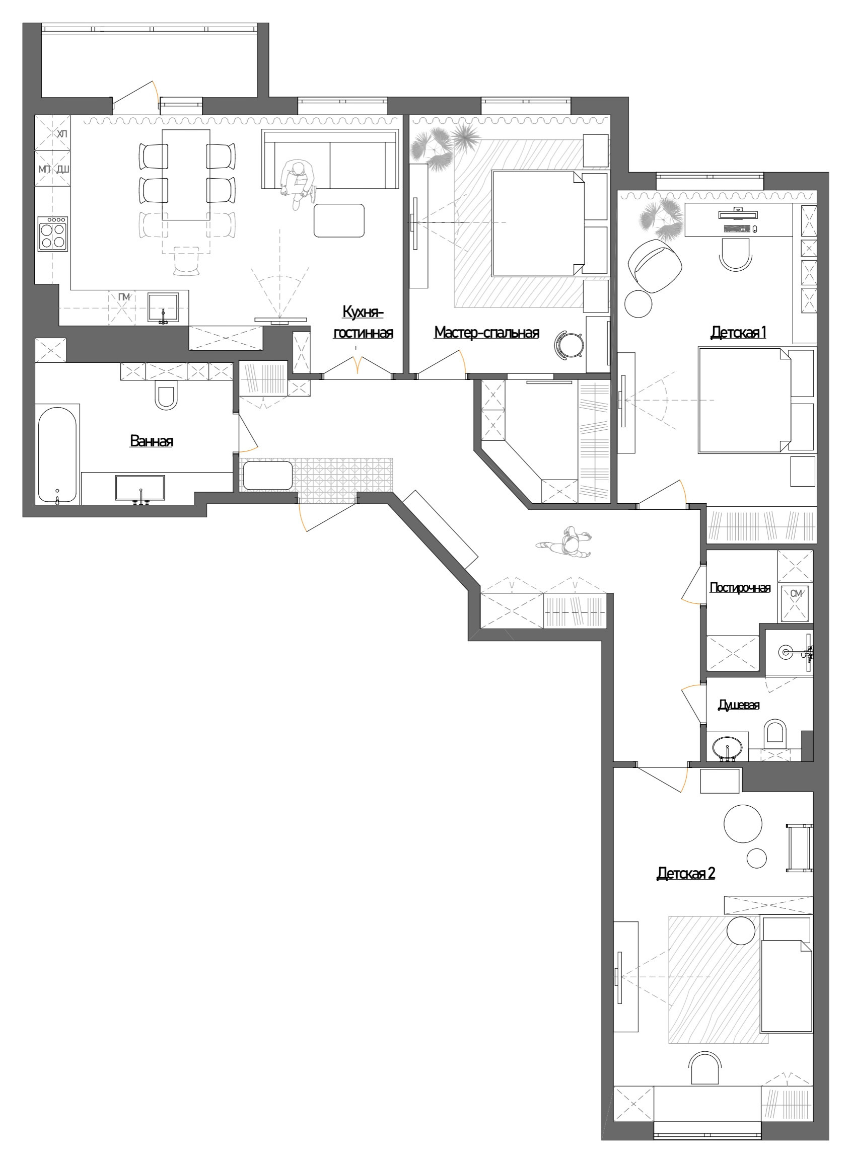 Houzz тур: Квартира для двух разных заказчиков