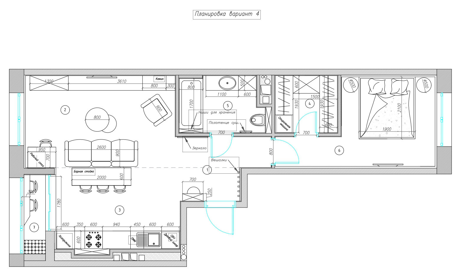 Поиск планировки: 3 варианта + финал для большой «двушки»