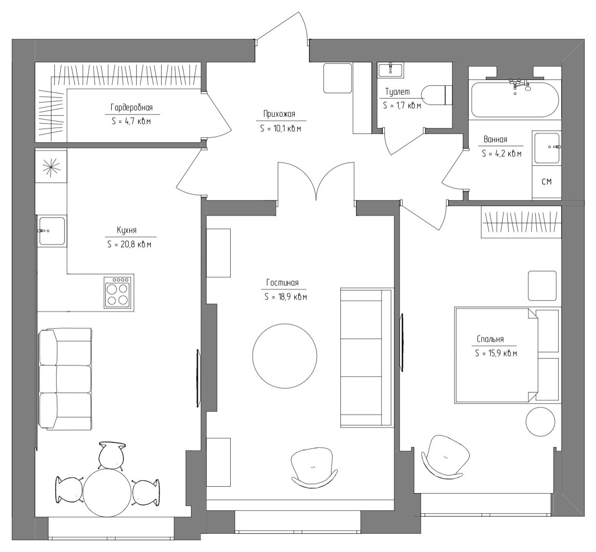 Houzz тур: Квартира с лососевой спальней в Нижнем Новгороде