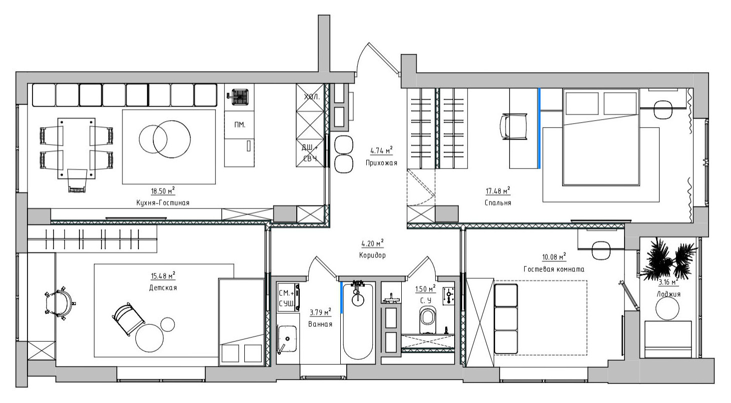 Поиск планировки: Квартира семьи экспатов из Китая [5 планов]