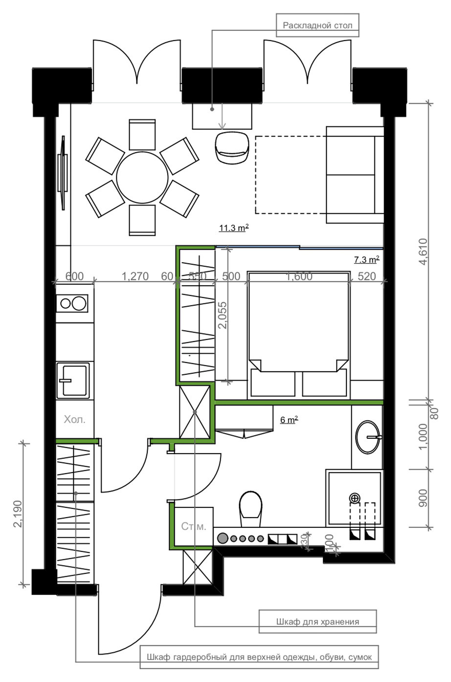 Поиск планировки: 4 варианта + финал для «евродвушки» на Садовом