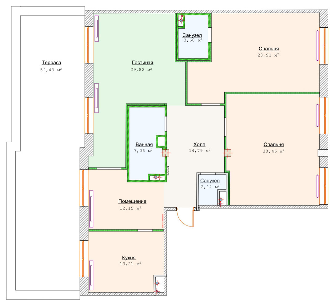 Поиск планировки: Три плана + финал питерской квартиры с террасой