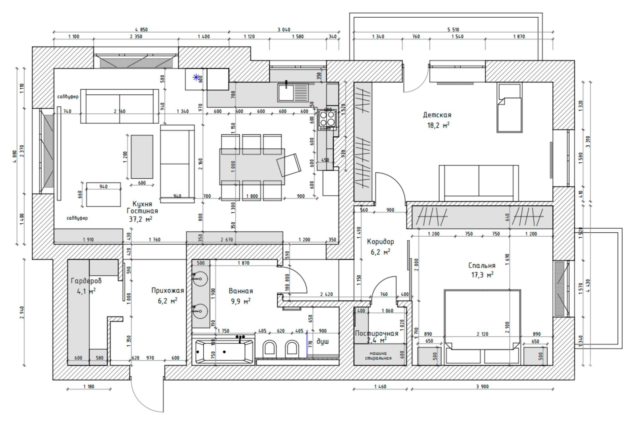 Houzz тур: Квартира в Калининграде со сложной перепланировкой