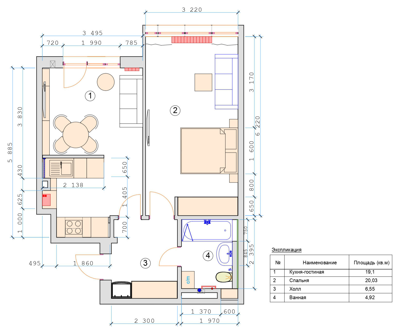 Цена проекта с фото: Курортная кухня-гостиная за 971 700 ₽