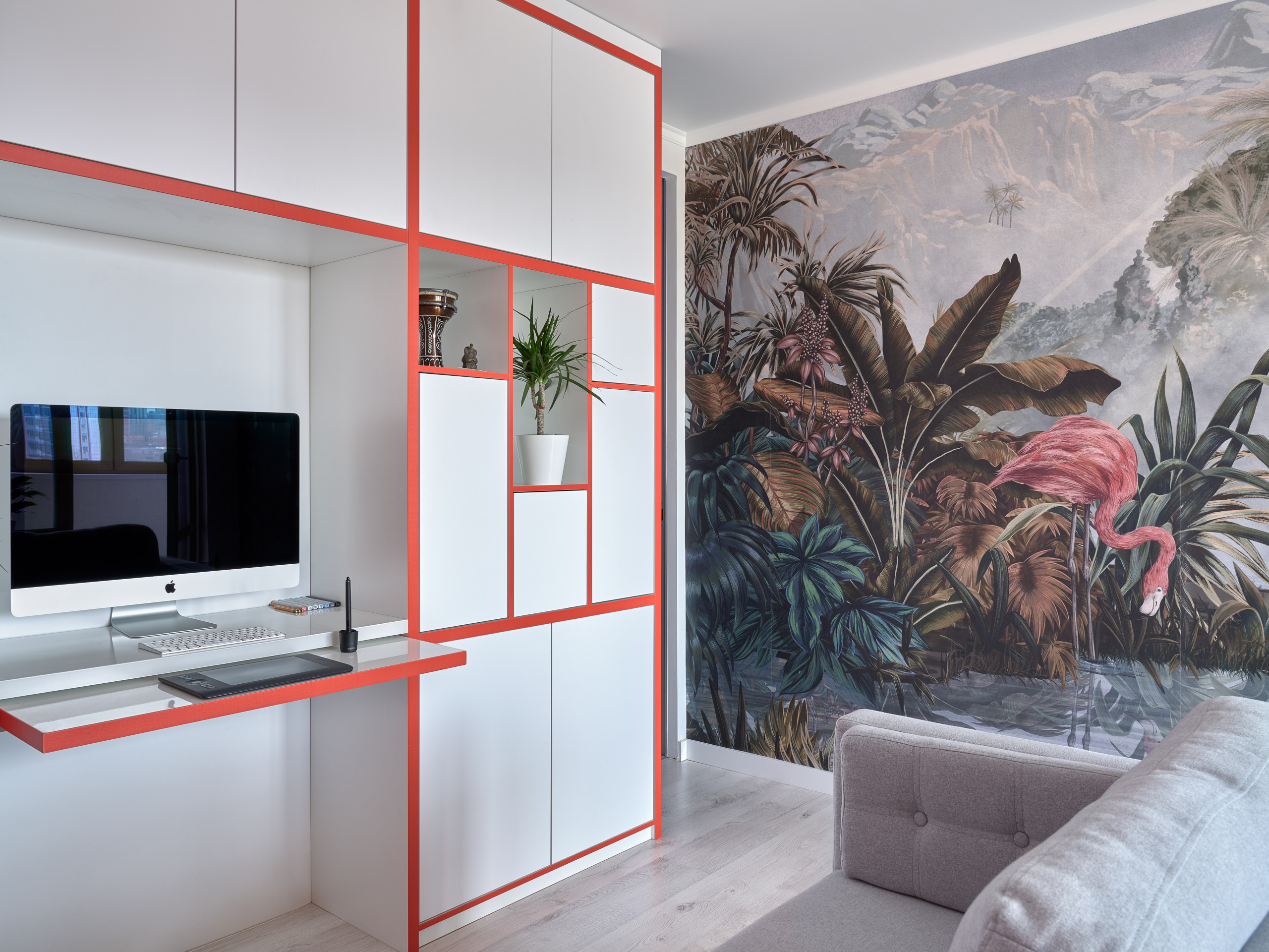 В гостях: 36 кв.м — квартира с фламинго для архитектора