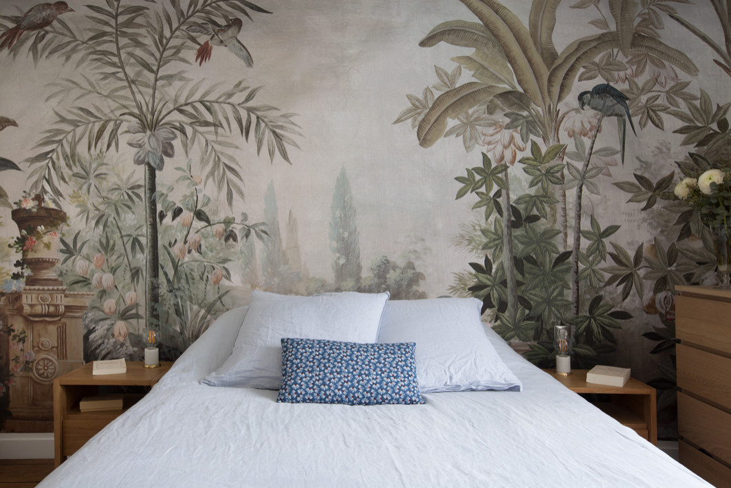 Прием: Обои с монохромным рисунком