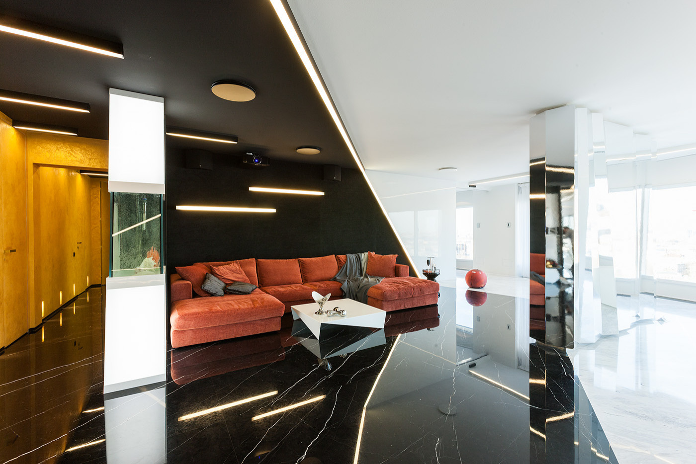 Houzz тур: Квартира с потрясающей панорамой и строгими контрастами
