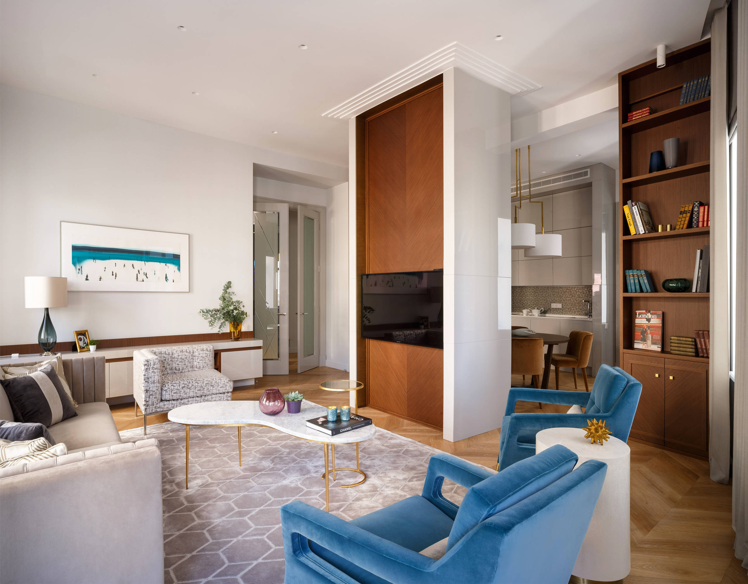 Houzz тур: Серо-голубая квартира на Спиридоновке