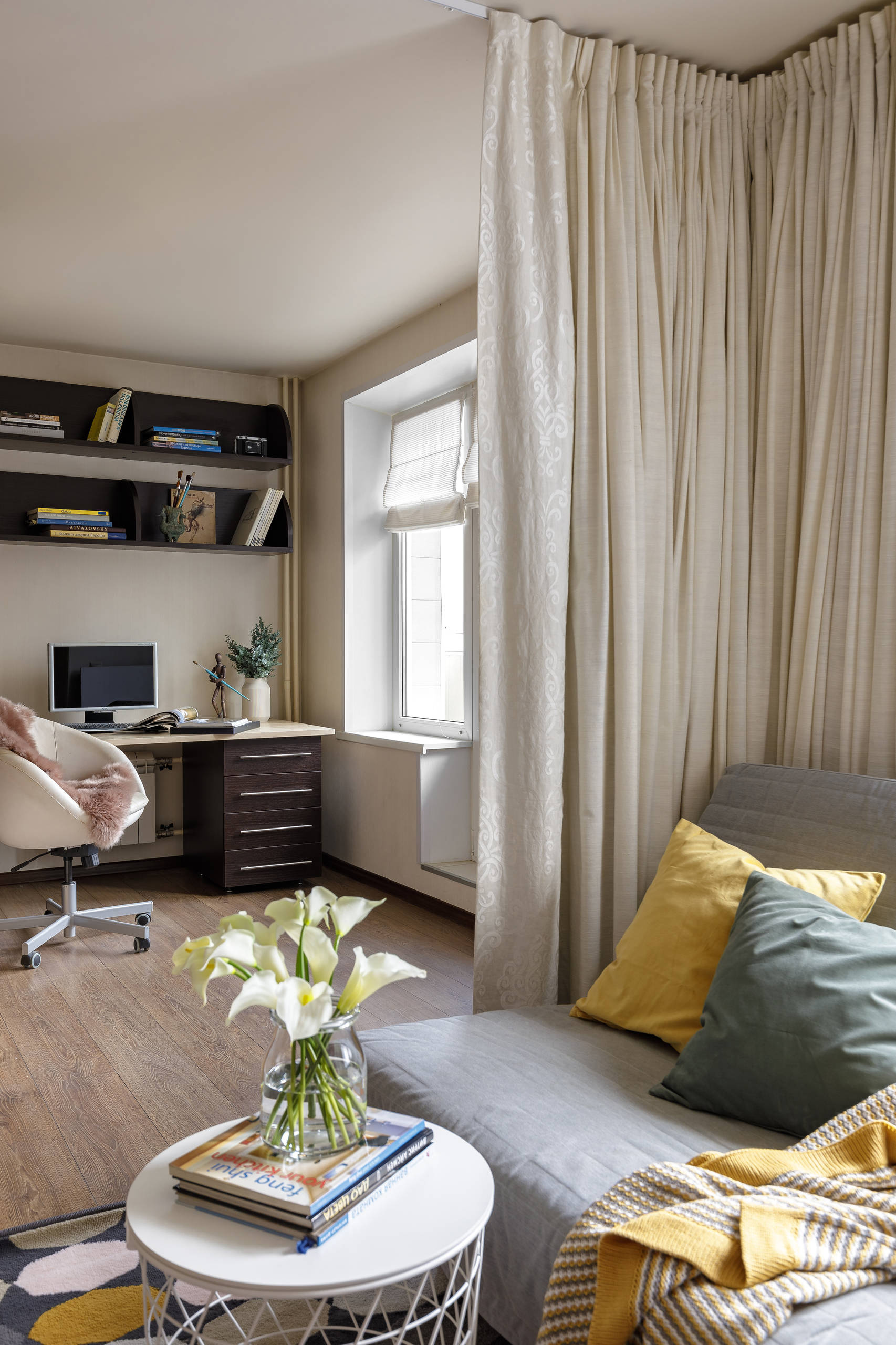 В гостях: Из «двушки» — «трешка» 43 кв.м для сестры дизайнера