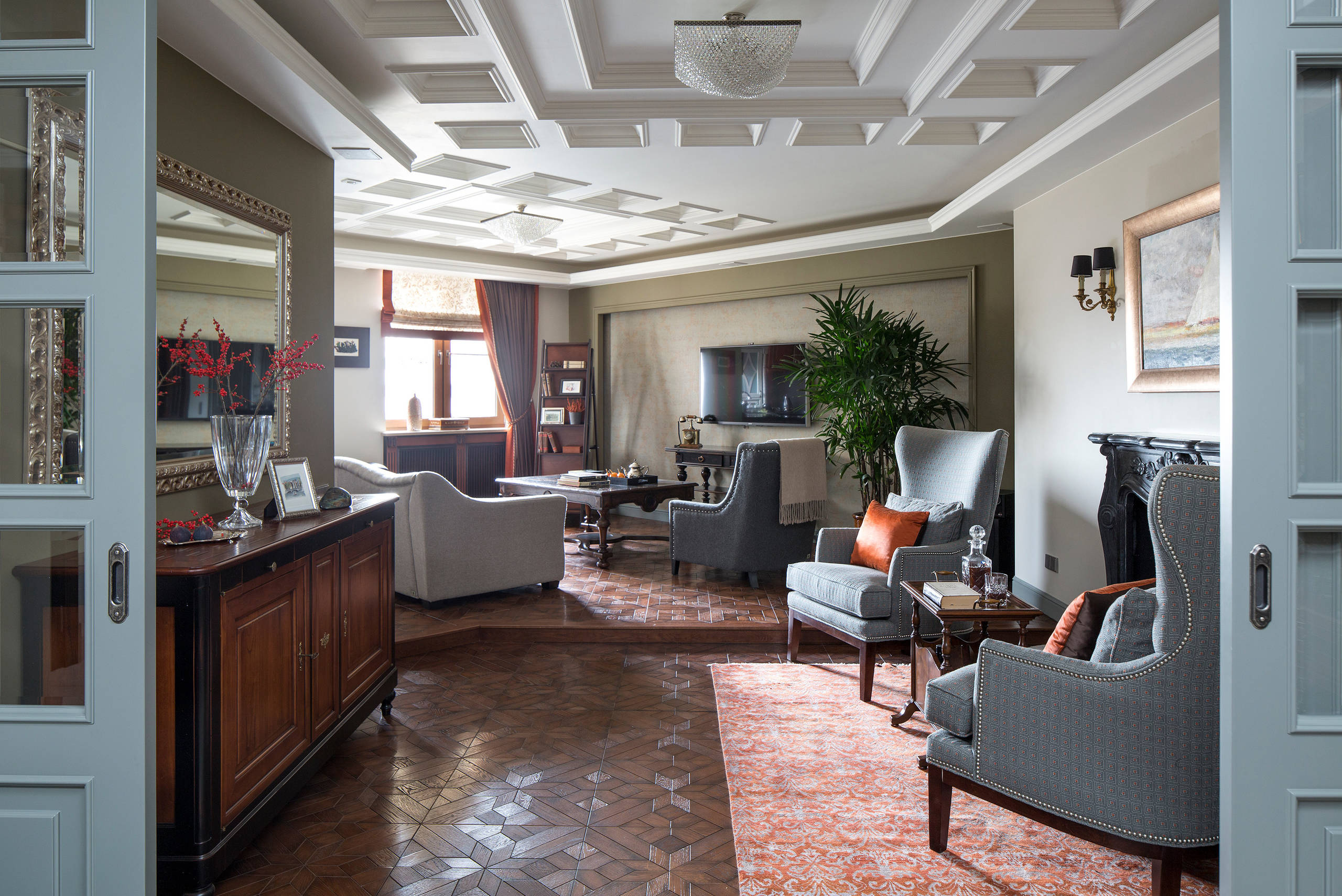 Houzz тур: Квартира с кессонами и кофейным уголком