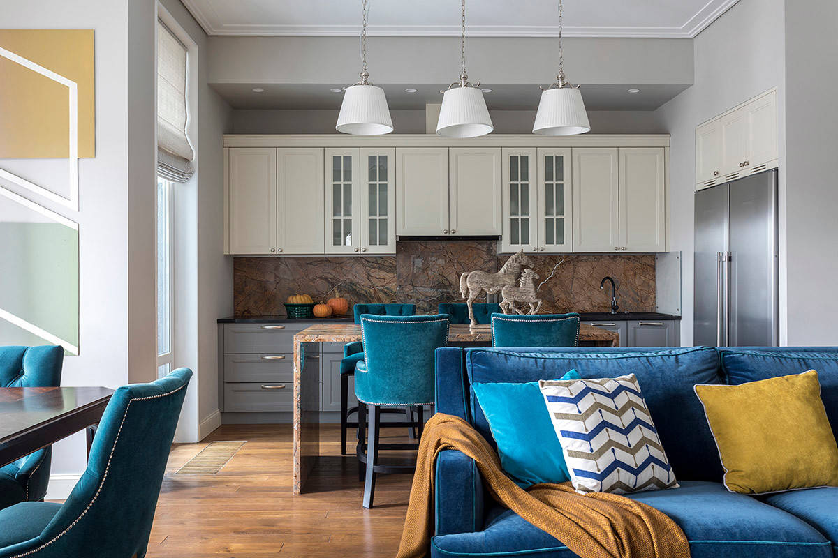 Houzz тур: Интерьер с бирюзовыми акцентами