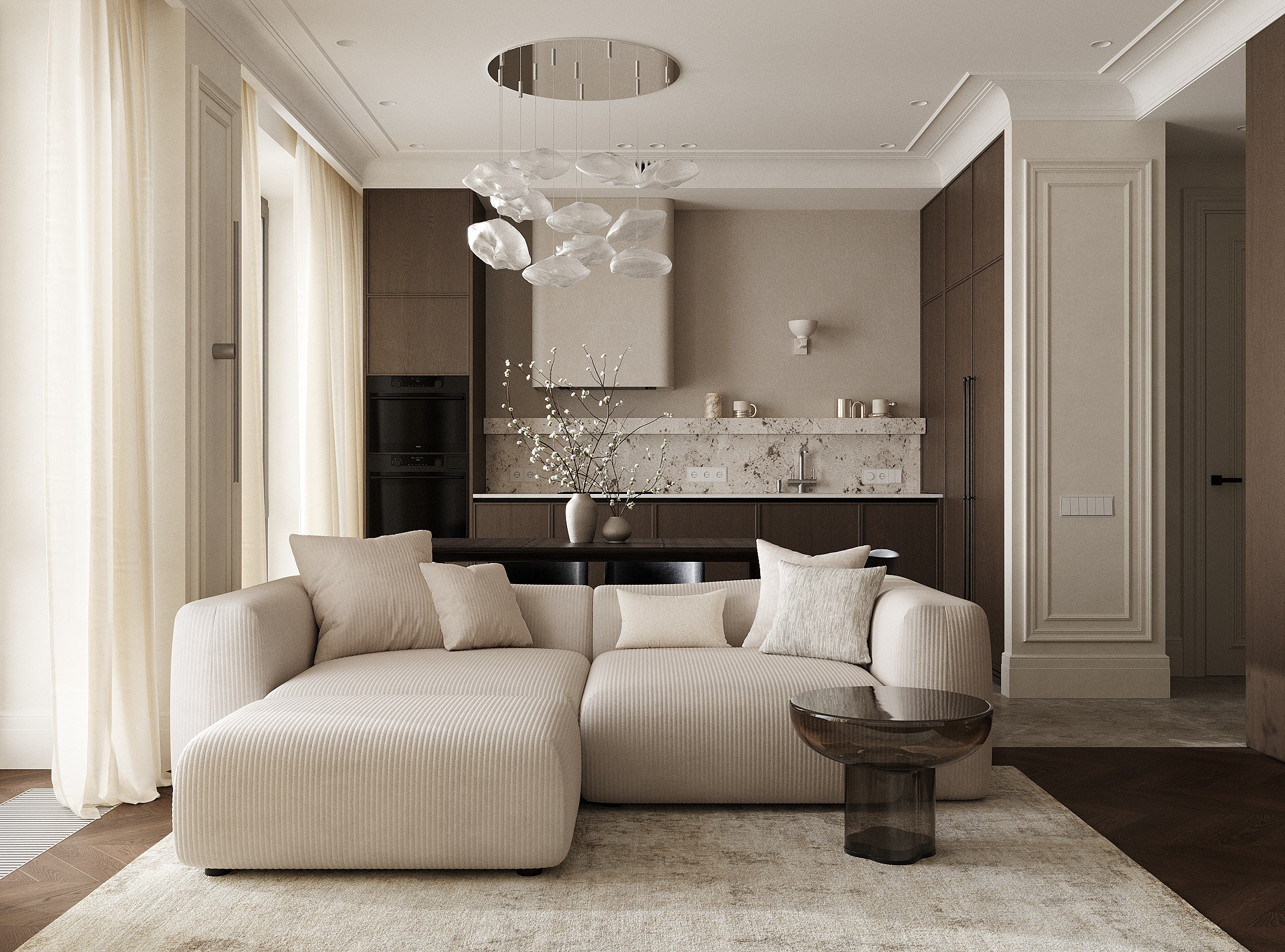 Обложка проекта: ЖК «Симфония», 64 м² — современная классика