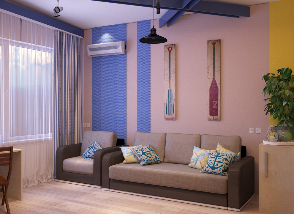 Bright hostel interior design