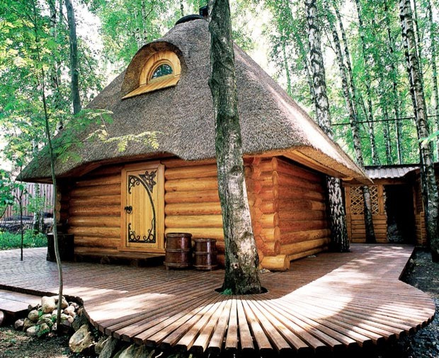 Sauna thatched roof