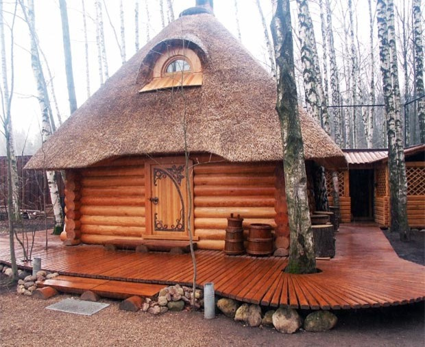Sauna thatched roof
