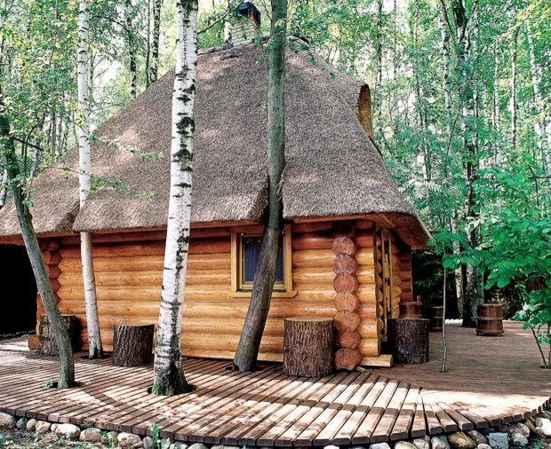 Sauna thatched roof