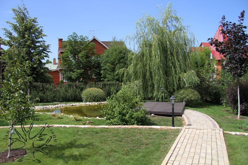 Landscape of a private territory in Moscow region