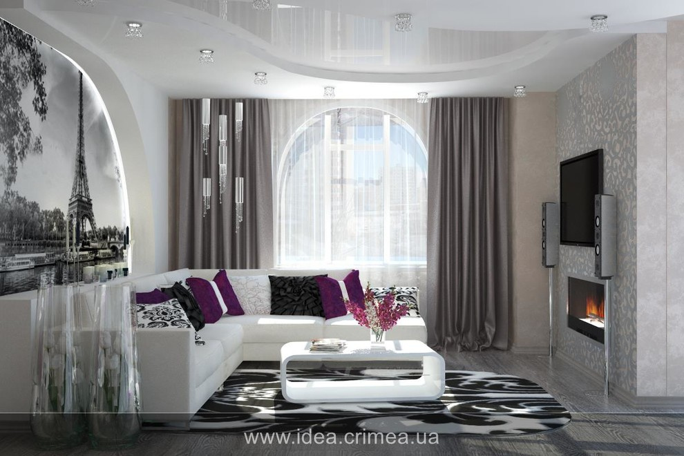 Three styles for living room interior design