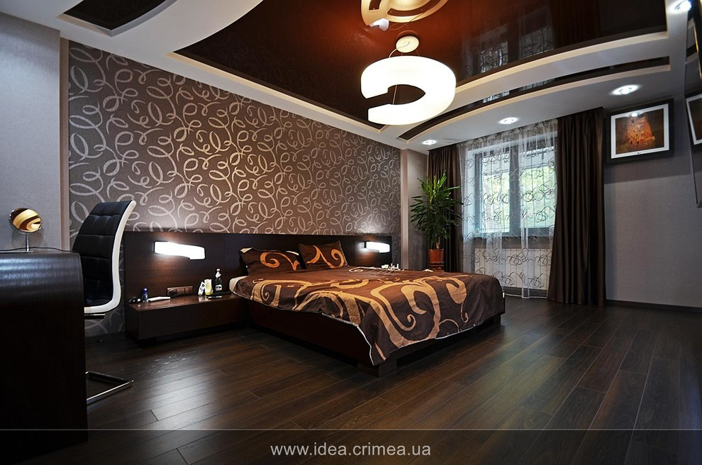Bright orange and black minimalist apartment