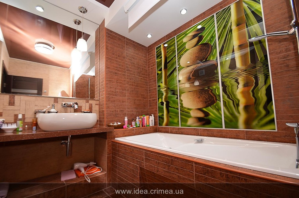 Bright orange and black minimalist apartment