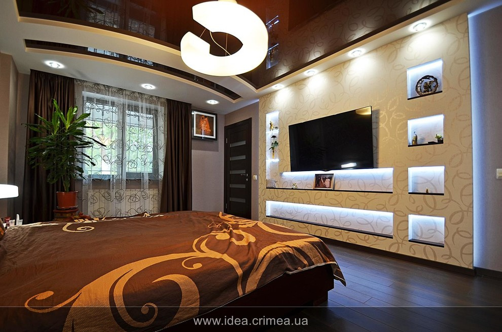 Bright orange and black minimalist apartment