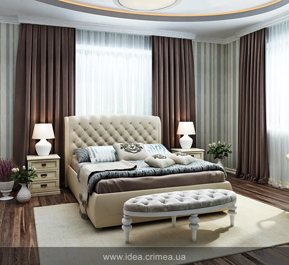 Traditional bedroom and bathroom design