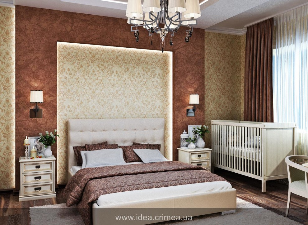 Traditional bedroom and bathroom design