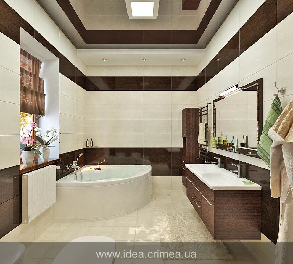 Traditional bedroom and bathroom design
