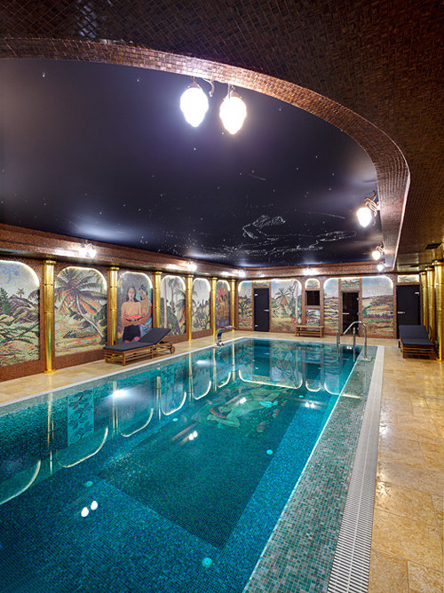 Интерьеры бассейна в загородном доме. 171.2 м2. Лобня